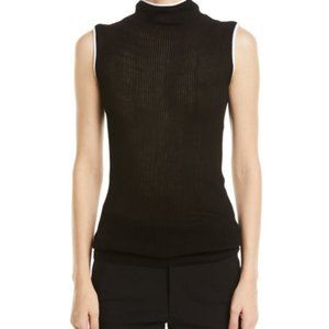Helmut Lang Sheer Rib-Knit Turtleneck Tank
